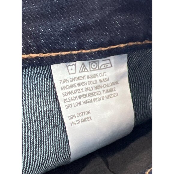 TWRHLL Christie Brinkley Wide Leg Cuffed Jean Size 12 Blue Denim Dark Wash NEW - Picture 4 of 7